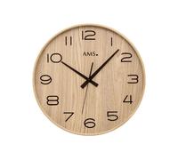 AMS 5522 Horloge murale radioélectrique analogique Hoz brun naturel