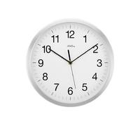 AMS 5524 Horloge murale radio analogique argentée ronde