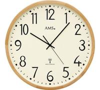 AMS 5534 Horloge murale radio analogique bois hêtre