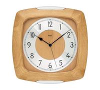 AMS 5804/18 Horloge murale radioélectrique analogique bois hêtre massif avec verre