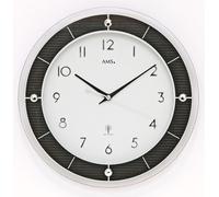 AMS 5854 Horloge murale radiofréquence Horloge murale analogique ronde avec verre et applications de carbone