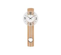 AMS 7263 Horloge murale à quartz avec pendule Bois plaqué cœur d'hêtre Horloge à pendule