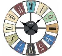 AMS 9465 Horloge murale à quartz analogique ronde vintage rétro shabby