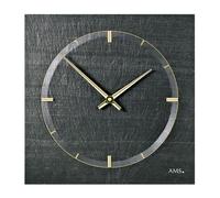 AMS 9516 Horloge murale à quartz Ardoise naturelle Horloge en ardoise dorée