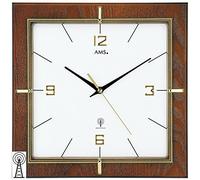 AMS F5834 Radio Horloge Murale, Bois, Multicolore, 35 x 35 x 12 cm