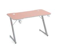 AMS-GAMING Bureau Gamer DESK120Z-PINK avec Finition Rose - Largeur 1m20 - Style Carbone - Porte gobelet & Casque