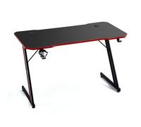 AMS-GAMING Bureau Gamer DESK120Z-RED avec Finition Rouge - Largeur 1m20 - Style Carbone - Porte gobelet & Casque