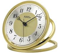 AMS Horloge de table radiocontrôlée aluminium boîtier en métal et cadran verre minéral 5179