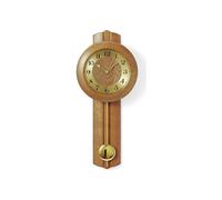 AMS Horloge murale 5165/4 avec pendule radio en bois massif de chêne Verre minéral