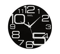 AMS Horloge murale à quartz, mouvement à quartz, D40x3cm, 9461