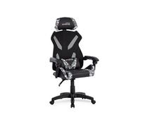 Amstrad AMS-Sniper Fauteuil/Chaise/Siège Gamer Noir & Design Camouflage - Tissu en Maille Respirante