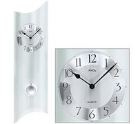 AMS w7324 Pendule à Quartz, Bois, Multicolore, 86 x 32 x 13 cm