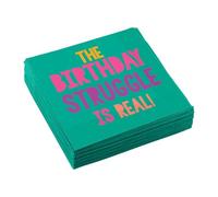 amscan 10133513 Lot de 16 serviettes en papier fluo pour anniversaire 33 cm
