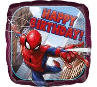 Amscan 11011936 Ballon d'anniversaire carré en foil avec le design de Spiderman - 1pc