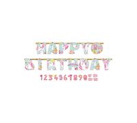 Amscan 120340 - Guirlande Papier Lettres Joyeux Anniversaire Licorne Magique 320 x 25,4 cm