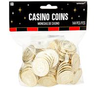 amscan 144-Casino Lot de 144 pièces Doré