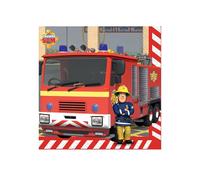 Serviette anniversaire - Amscan - Sam le Pompier - Lot de 16 - Multicolore - 33 x 33 cm