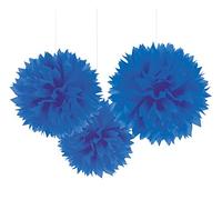 Amscan pompons décoration de fête 40,6 cm 3 pièces bleu bleues