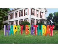 Amscan 190804 Rainbow Happy Birthday Panneau de jardin ondulé - 1 lot (13 lettres)