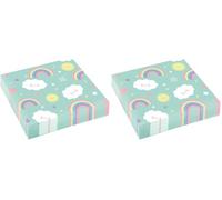 amscan 20 Serviettes Arc-en-Ciel et Nuage, 11012281, Motif :, Taille Unique (Lot de 2)