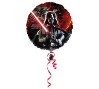 Amscan 2568501 - Ballon standard Star Wars, diamètre 43 cm, ballon hélium, anniversaire, décoration, Schwarz/Motiv