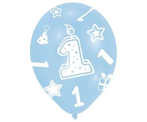 Amscan 27.5 cm All Round Imprimé Minimum 1/6 Ballons en Latex, Bleu