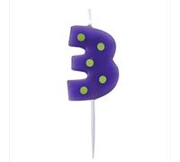 Amscan - 3 - Bougie "Polka Dot", Anniversaire SG18760 (Taille unique) (Violet/Vert)