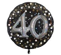 Amscan 3215201 - Multi Balloon Sparkling Birthday 40, ballon en plastique, environ 81 x 81 cm, ballon à hélium, anniversaire