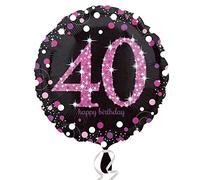 Amscan 3378601 - Ballon rond en aluminium pour anniversaire 40 ans - 45 cm