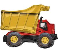 Amscan 3538901 - Super Shape Ballon en plastique Camion à bascule, taille 81 x 63 cm, volume 40 litres, ballon hélium