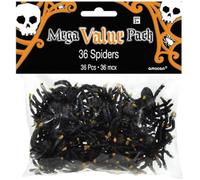 amscan-36 araignées Plastique 5 x 4 cm, 390093-55, Multicolore