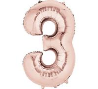 amscan® 3621401 Ballon XXL chiffre 3 - or rose