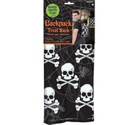 Amscan 374423-55 - Sac de gym avec motif de tête de mort, dimensions env. 35 x 43,1 cm, en polyester, peut être porté comme sac à dos, Carnaval & Halloween