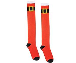 amscan 392474 Paire de chaussettes montantes Père Noël Rouge