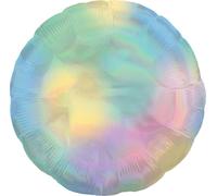 Amscan 3945101 - Ballon standard Holographic, Pastel Rainbow, 43 cm environ, anniversaire, cadeau, CSD, décoration, hélium, ballon