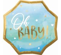 amscan® 3973101 Ballon en plastique Jumbo Baby Boy bleu - Ø 55 cm