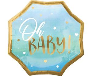 Amscan 3973101 - Ballon gonflable Super Shape Baby Boy Ø env. 55 cm pour l'hélium et l'air, garçon, fête prénatale