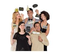 Amscan 399646 - Set d'accessoires photo Sparkling Gold Celebrations papier / plastique 13 pièces 35,5 x 21,5 cm