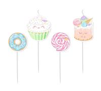 Amscan- 4 Bougies Gâteau Fou Cire/Plastique, 9916947, Multi