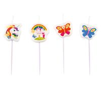 Amscan 4 Mini Bougies Licorne Multicolore