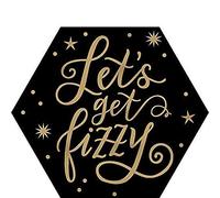 Amscan 402022 - Lot de 18 dessous de verre géométriques hexagonaux pour le réveillon du Nouvel An