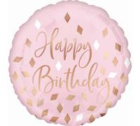 amscan® 4211601 Ballon en plastique Blush Happy Birthday - Ø 45 cm