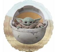 Amscan 4224101 Ballon standard en aluminium Star Wars Mandalorien The Child, diamètre environ 45 cm, pour hélium et air