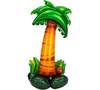 Amscan 4246711 - Ballon en plastique Palmier, taille env. 130 cm, vert/marron, ballon AirLoonz en plusieurs parties, gonflable à l'hélium ou à l'air, cadeau, décoration, fête, anniversaire, plage, vacances