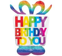 Amscan 4282911 - Airloonz Birthday Present Rempli d'air Ballon en aluminium 96cm x 127cm