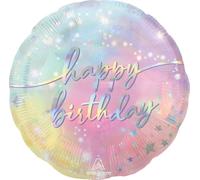 Amscan 4299675 - Ballon standard Joyeux anniversaire, lumineux, environ 43 cm, anniversaire, cadeau, décoration, hélium, baudruche