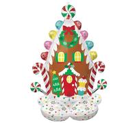 Amscan 4491411 - AirLoonz ballon en plastique maison en pain d'épices, 81 cm x 129 cm, ballon, Noël, décoration