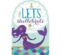 invitations sirène avec enveloppe 8 pièces violet