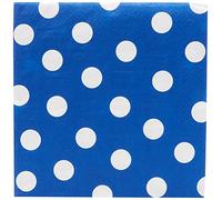amscan 511537-105 Lot de 16 Serviettes en Papier 2 Plis Bleu Roi à Pois 33 cm