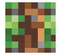 Amscan 511778-66 - TNT Pixel Gamers Lot de 16 serviettes de table pour fête d'anniversaire pour enfants